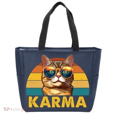 Karma Retro Vintage Sunset Cat Tote Bag