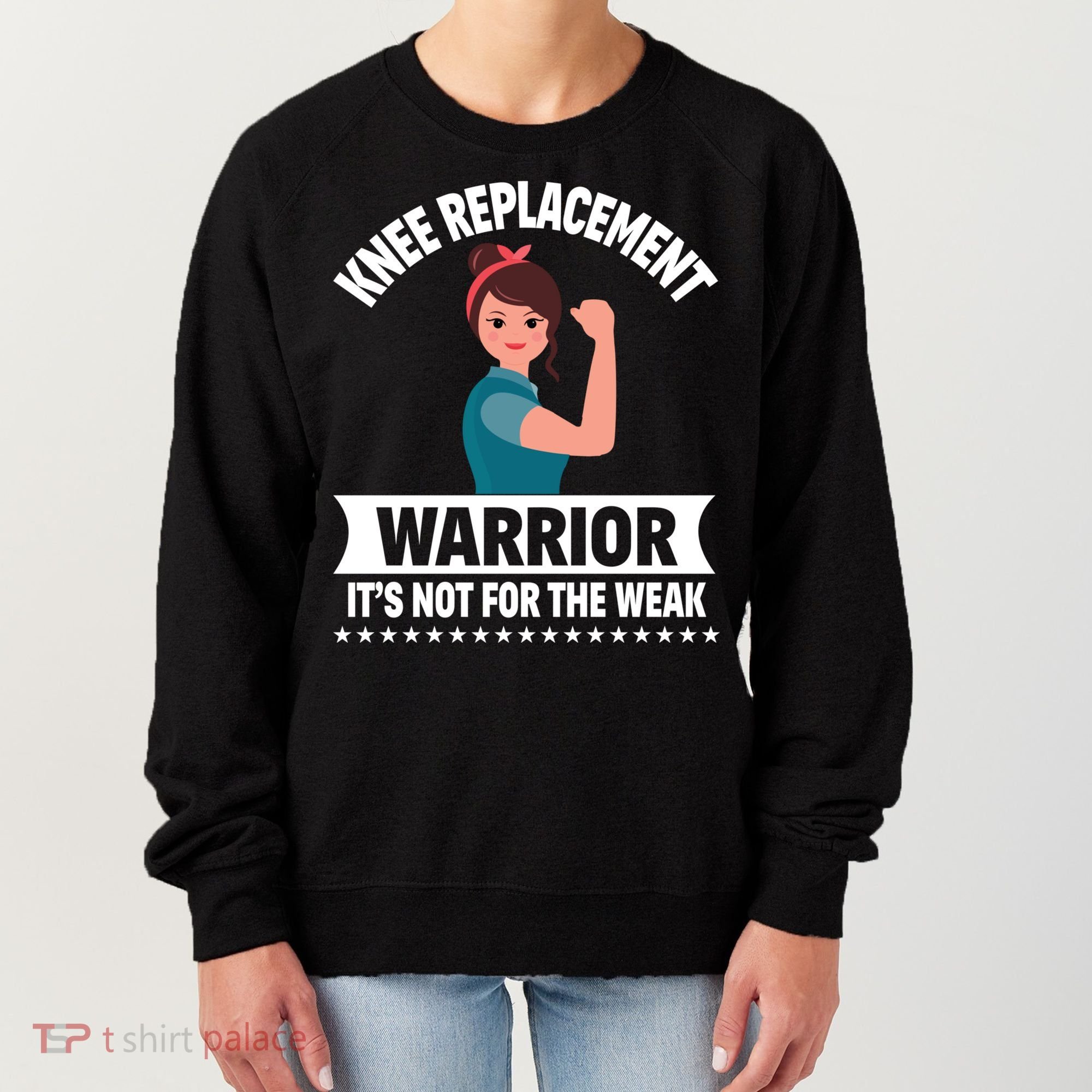 Knee Replacement Warrior Knee Surgery Recovery Get Well Gift Women's Sweatshirt