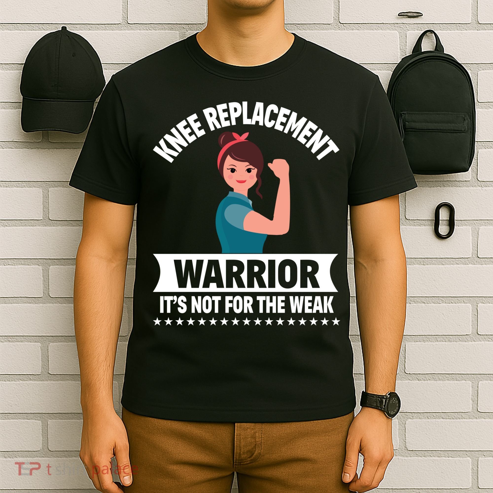 Knee Replacement Warrior Knee Surgery Recovery Get Well Gift T-Shirt