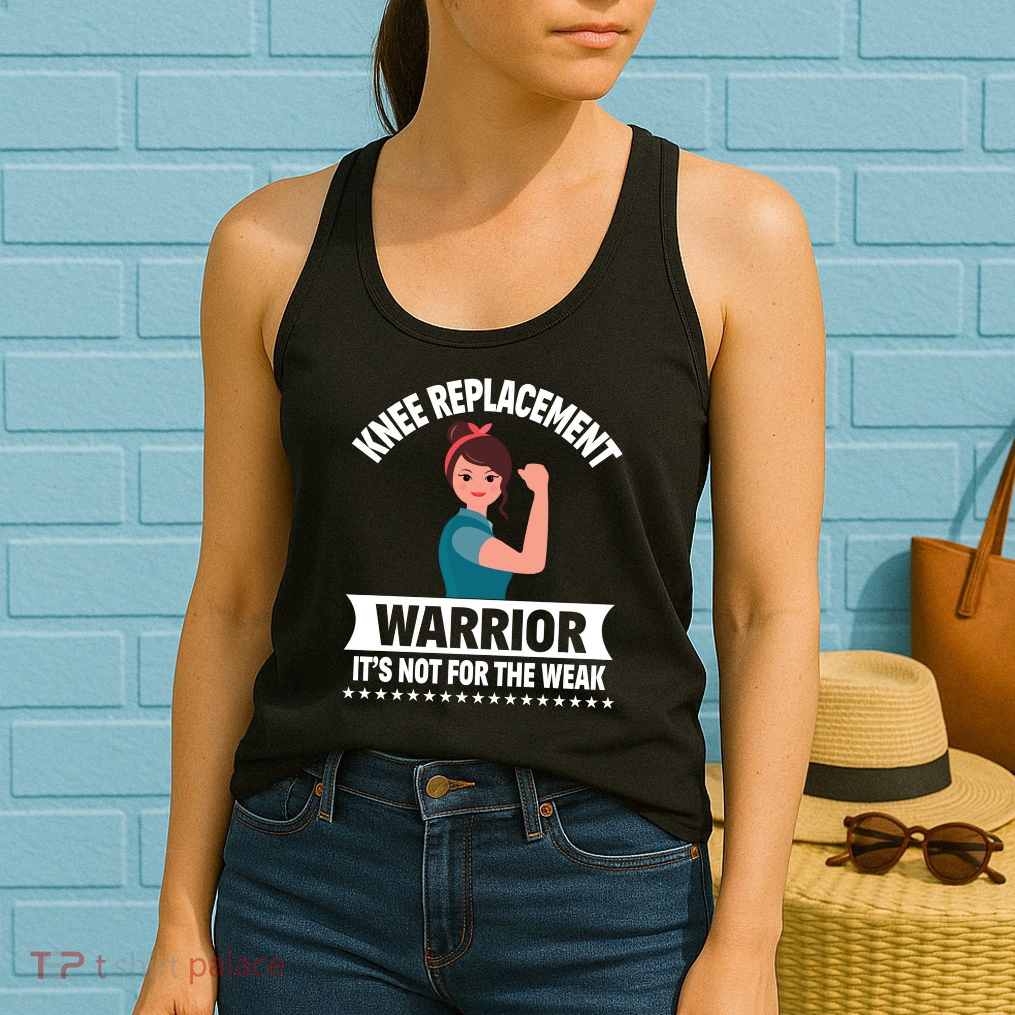 Knee Replacement Warrior Knee Surgery Recovery Get Well Gift Women's Tank Top