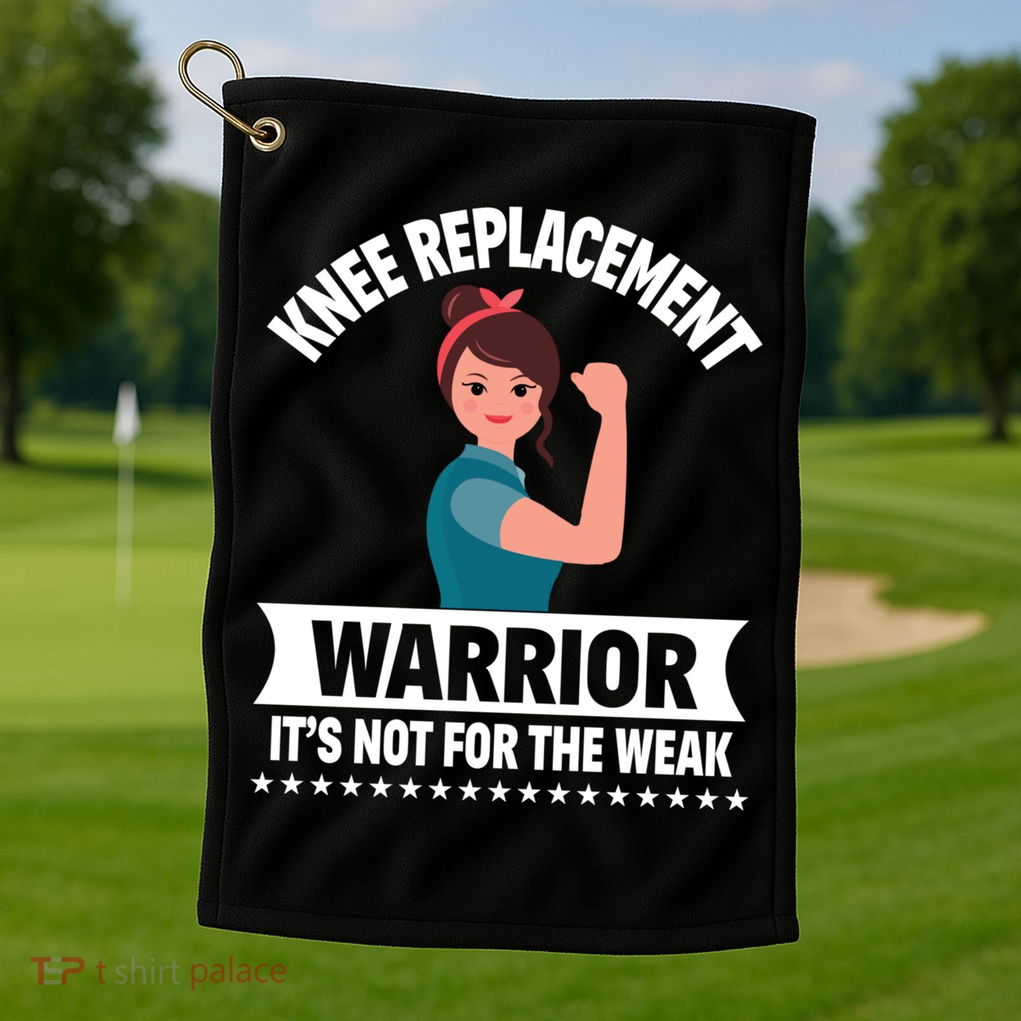 Knee Replacement Warrior Knee Surgery Recovery Get Well Gift Golf Towel