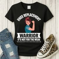 Knee Replacement Warrior Knee Surgery Recovery Get Well Gift Women's T-Shirt thumb 3