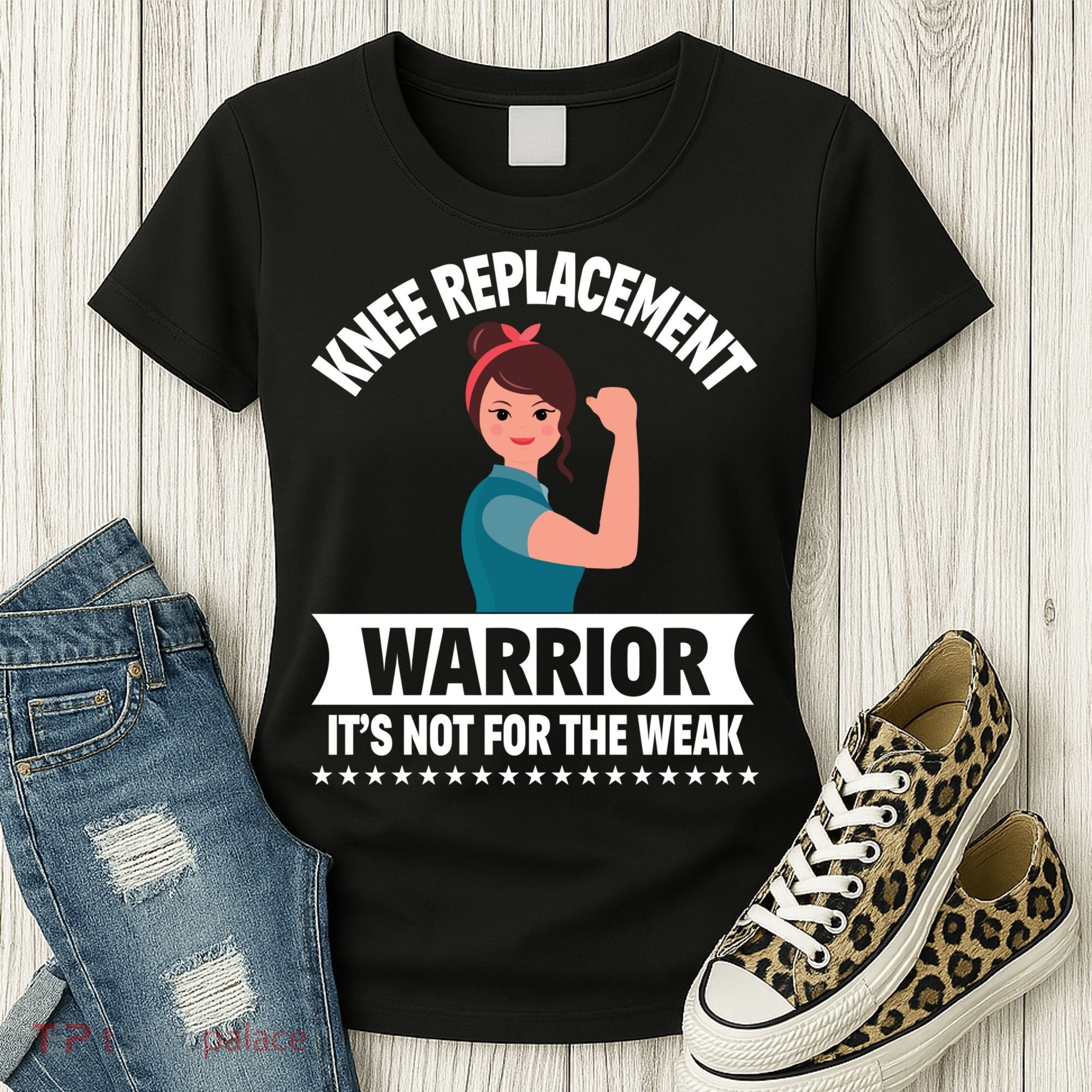 Knee Replacement Warrior Knee Surgery Recovery Get Well Gift Women's T-Shirt