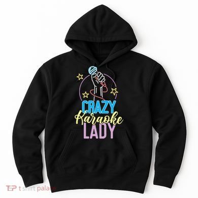 Karaoke Singer 80s Retro Crazy Karaoke Lady Hoodie