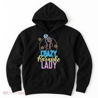 Karaoke Singer 80s Retro Crazy Karaoke Lady Hoodie thumb 0