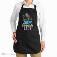 Karaoke Singer 80s Retro Crazy Karaoke Lady Apron thumb 2