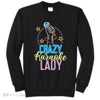 Karaoke Singer 80s Retro Crazy Karaoke Lady Sweatshirt thumb 0
