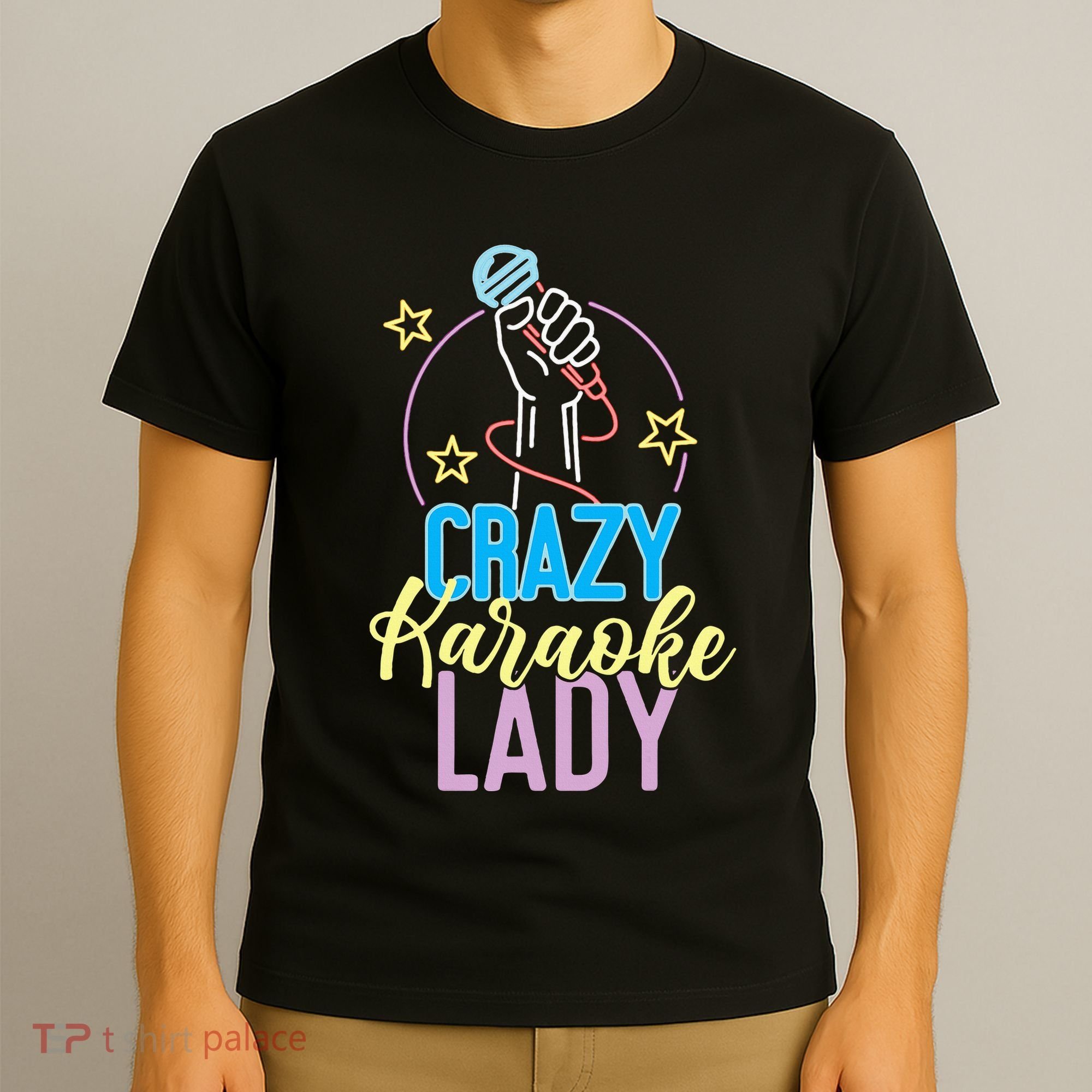 Karaoke Singer 80s Retro Crazy Karaoke Lady T-Shirt