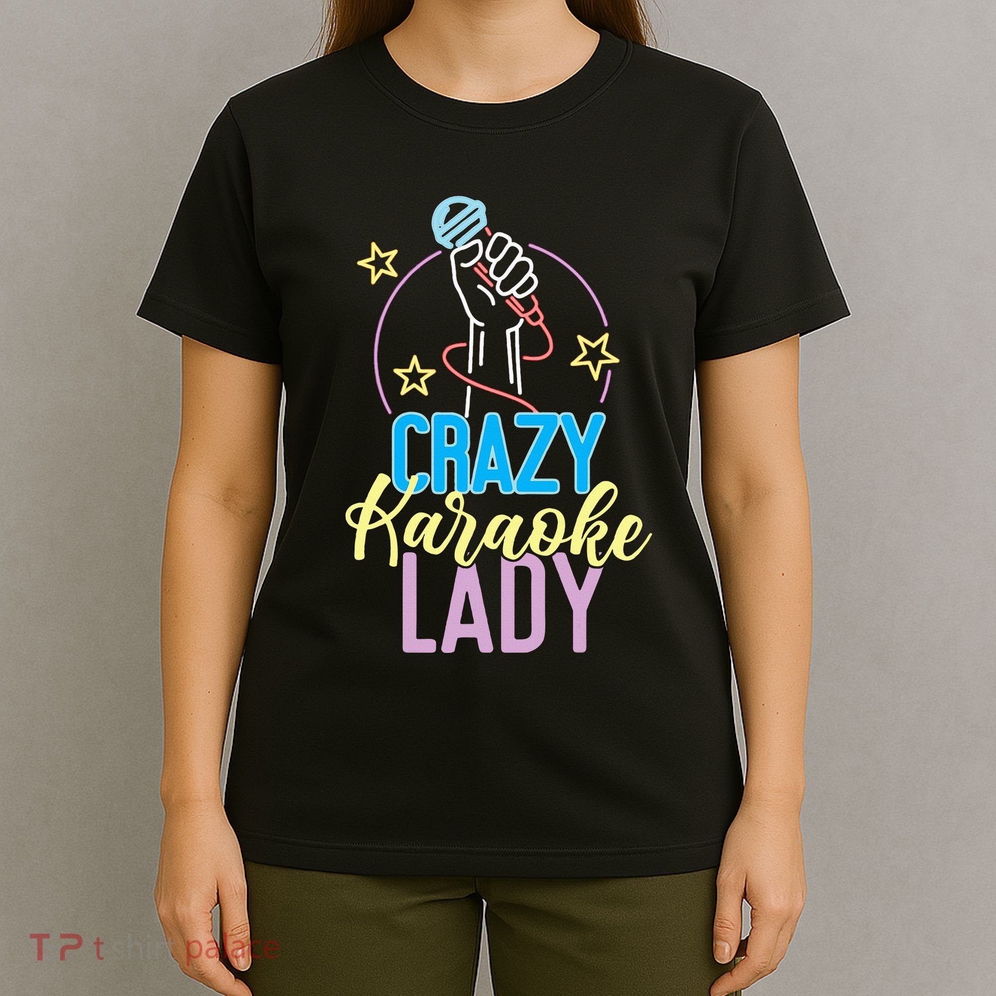 Karaoke Singer 80s Retro Crazy Karaoke Lady T-Shirt