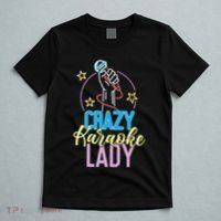Karaoke Singer 80s Retro Crazy Karaoke Lady T-Shirt thumb 5
