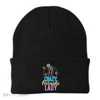 Karaoke Singer 80s Retro Crazy Karaoke Lady Beanie thumb 0