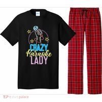 Karaoke Singer 80s Retro Crazy Karaoke Lady Pajama Set thumb 0