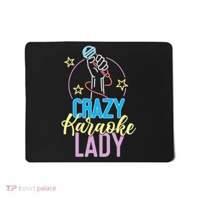 Karaoke Singer 80s Retro Crazy Karaoke Lady Mousepad