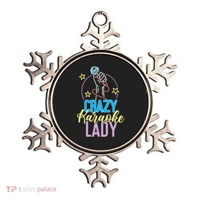 Karaoke Singer 80s Retro Crazy Karaoke Lady Ornament
