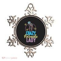 Karaoke Singer 80s Retro Crazy Karaoke Lady Ornament thumb 0