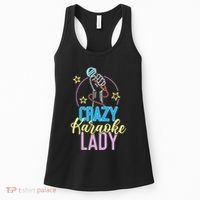 Karaoke Singer 80s Retro Crazy Karaoke Lady Women's Tank Top thumb 0