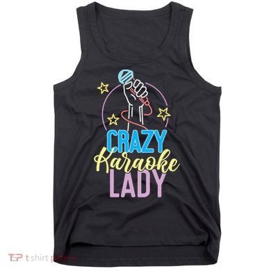 Karaoke Singer 80s Retro Crazy Karaoke Lady Tank Top