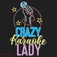 Karaoke Singer 80s Retro Crazy Karaoke Lady Golf Towel thumb 3
