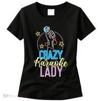 Karaoke Singer 80s Retro Crazy Karaoke Lady Women's T-Shirt thumb 0