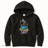 Karaoke Singer 80s Retro Crazy Karaoke Lady Kids Hoodie thumb 0