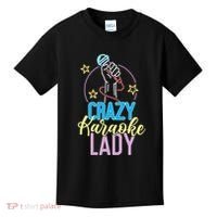 Karaoke Singer 80s Retro Crazy Karaoke Lady Kids T-Shirt thumb 0