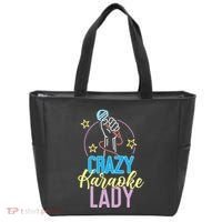 Karaoke Singer 80s Retro Crazy Karaoke Lady Tote Bag thumb 0