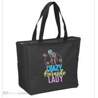 Karaoke Singer 80s Retro Crazy Karaoke Lady Tote Bag thumb 2