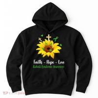 Kabuki Syndrome Awareness Faith Hope Love Sunflower Hoodie thumb 0