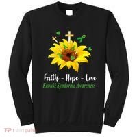Kabuki Syndrome Awareness Faith Hope Love Sunflower Sweatshirt thumb 0