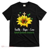 Kabuki Syndrome Awareness Faith Hope Love Sunflower T-Shirt thumb 0