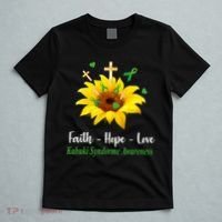 Kabuki Syndrome Awareness Faith Hope Love Sunflower T-Shirt thumb 5