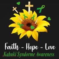 Kabuki Syndrome Awareness Faith Hope Love Sunflower Polo thumb 3
