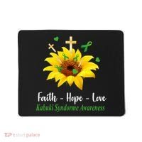 Kabuki Syndrome Awareness Faith Hope Love Sunflower Mousepad thumb 0