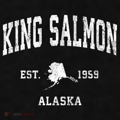 King Salmon Alaska Ak Vintage Athletic Ladies PosiCharge Tri-Blend Wicking Tank