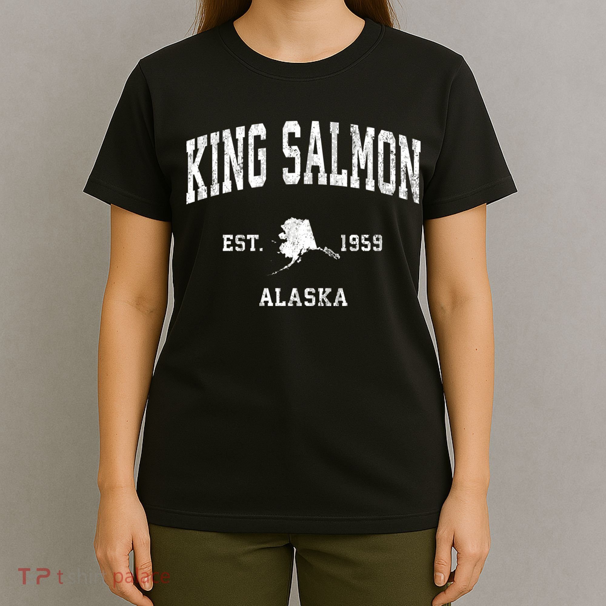 King Salmon Alaska Ak Vintage Athletic T-Shirt