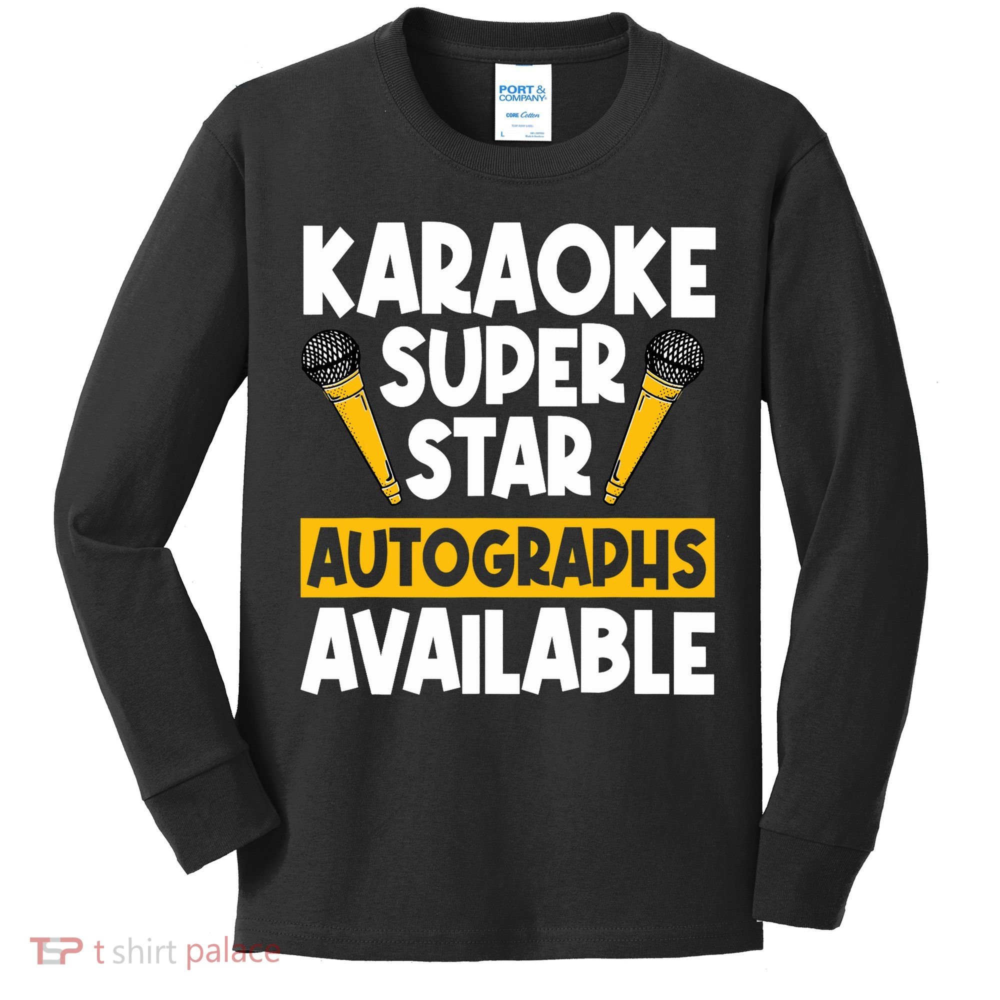 Karaoke Superstar Autographs Available KTV Singer Kids Long Sleeve Shirt