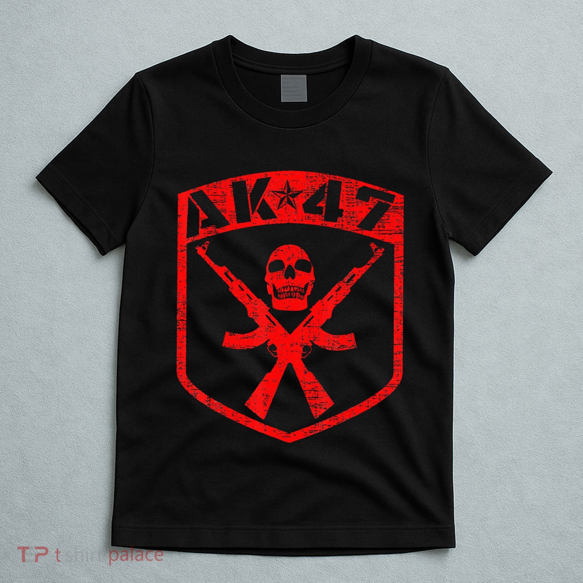Kalashnikov Skull Ak47 Assault Rifle Gun T-Shirt