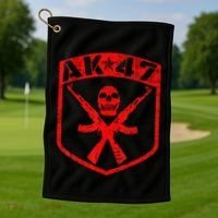 Kalashnikov Skull Ak47 Assault Rifle Gun Golf Towel thumb 1