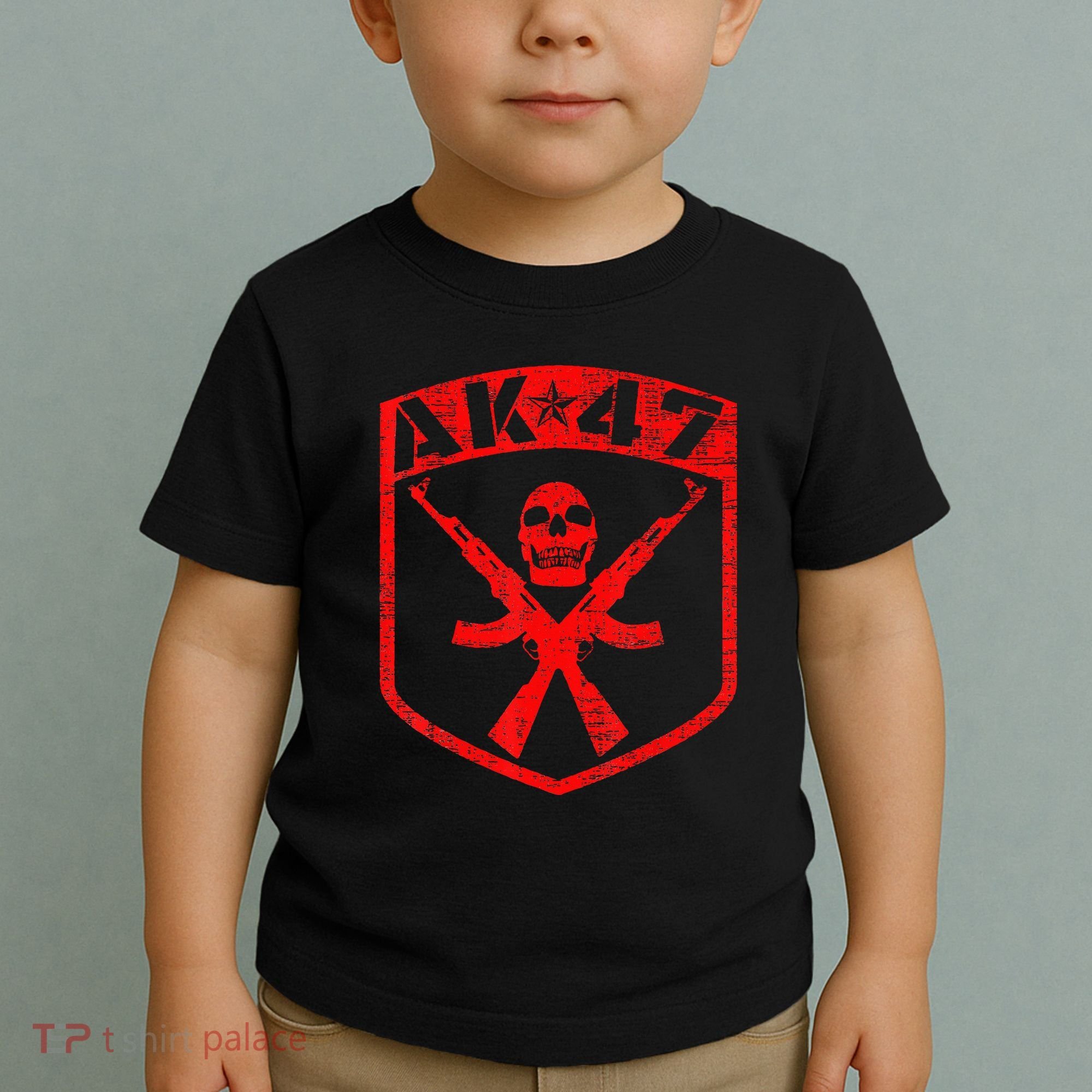 Kalashnikov Skull Ak47 Assault Rifle Gun Toddler T-Shirt