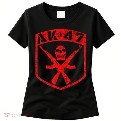 Kalashnikov Skull Ak47 Assault Rifle Gun Women's T-Shirt