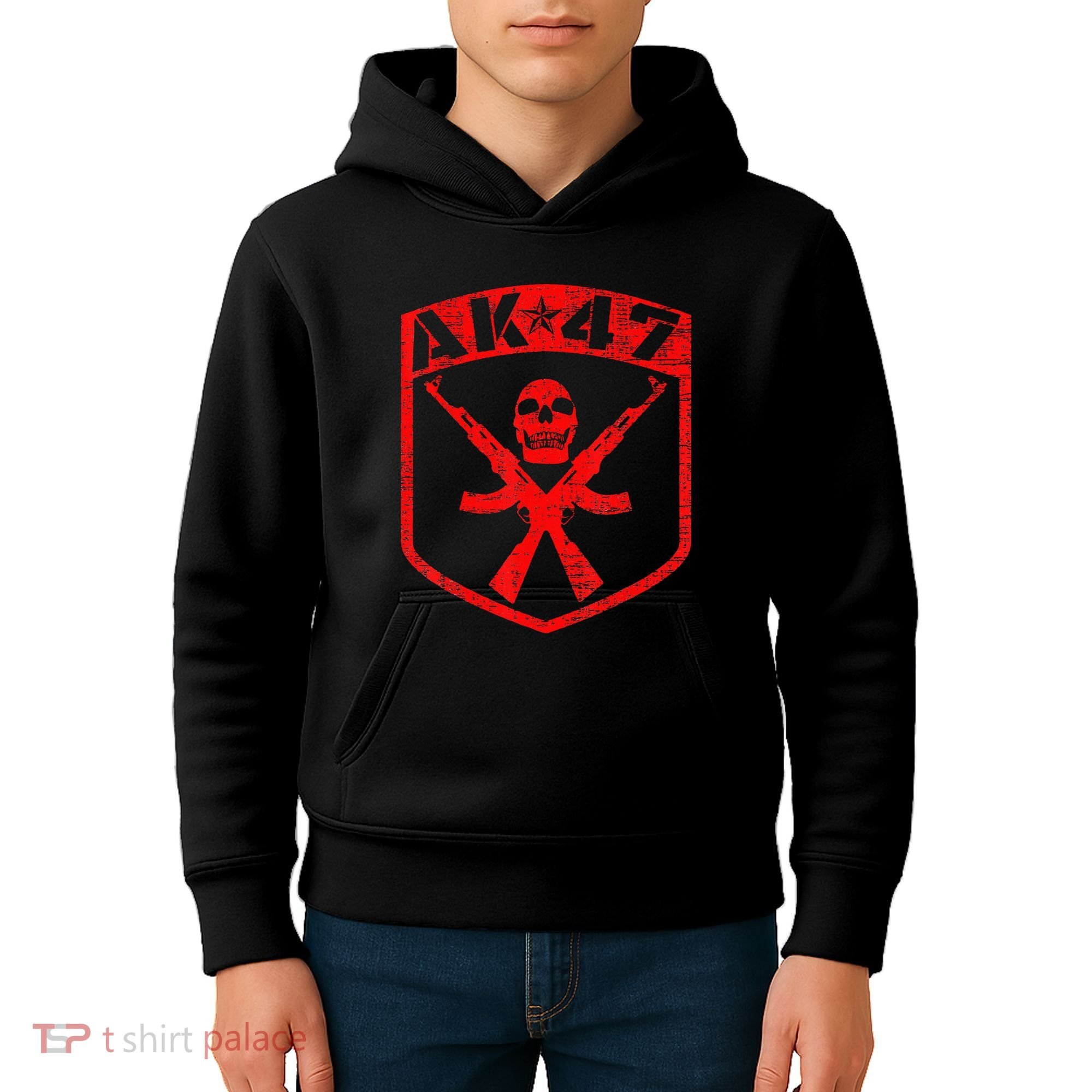 Kalashnikov Skull Ak47 Assault Rifle Gun Kids Hoodie