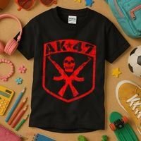 Kalashnikov Skull Ak47 Assault Rifle Gun Kids T-Shirt thumb 3