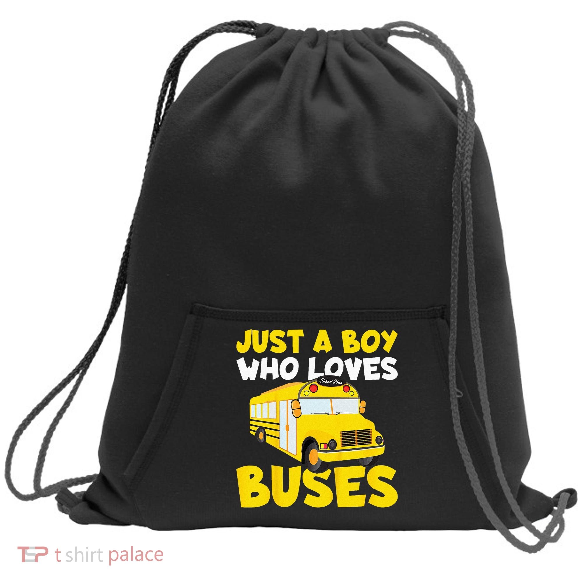 Kids School Bus Costume Just A Boy Who Loves Buses Sweatshirt Cinch Pack Bag