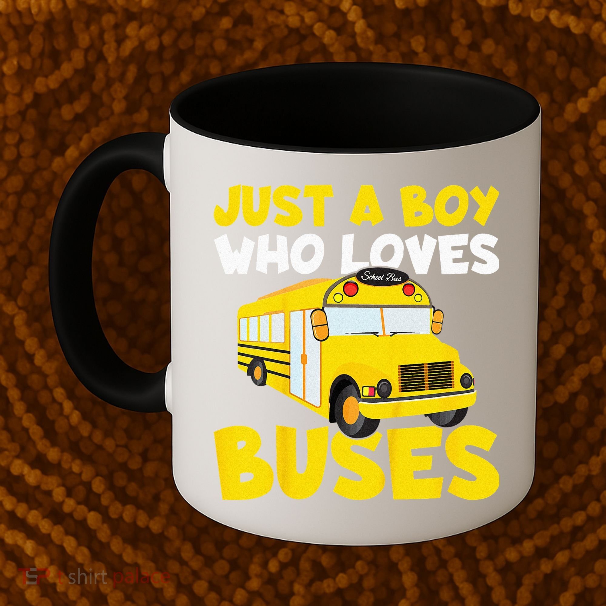 Kids School Bus Costume Just A Boy Who Loves Buses Coffee Mug