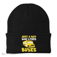 Kids School Bus Costume Just A Boy Who Loves Buses Beanie thumb 0