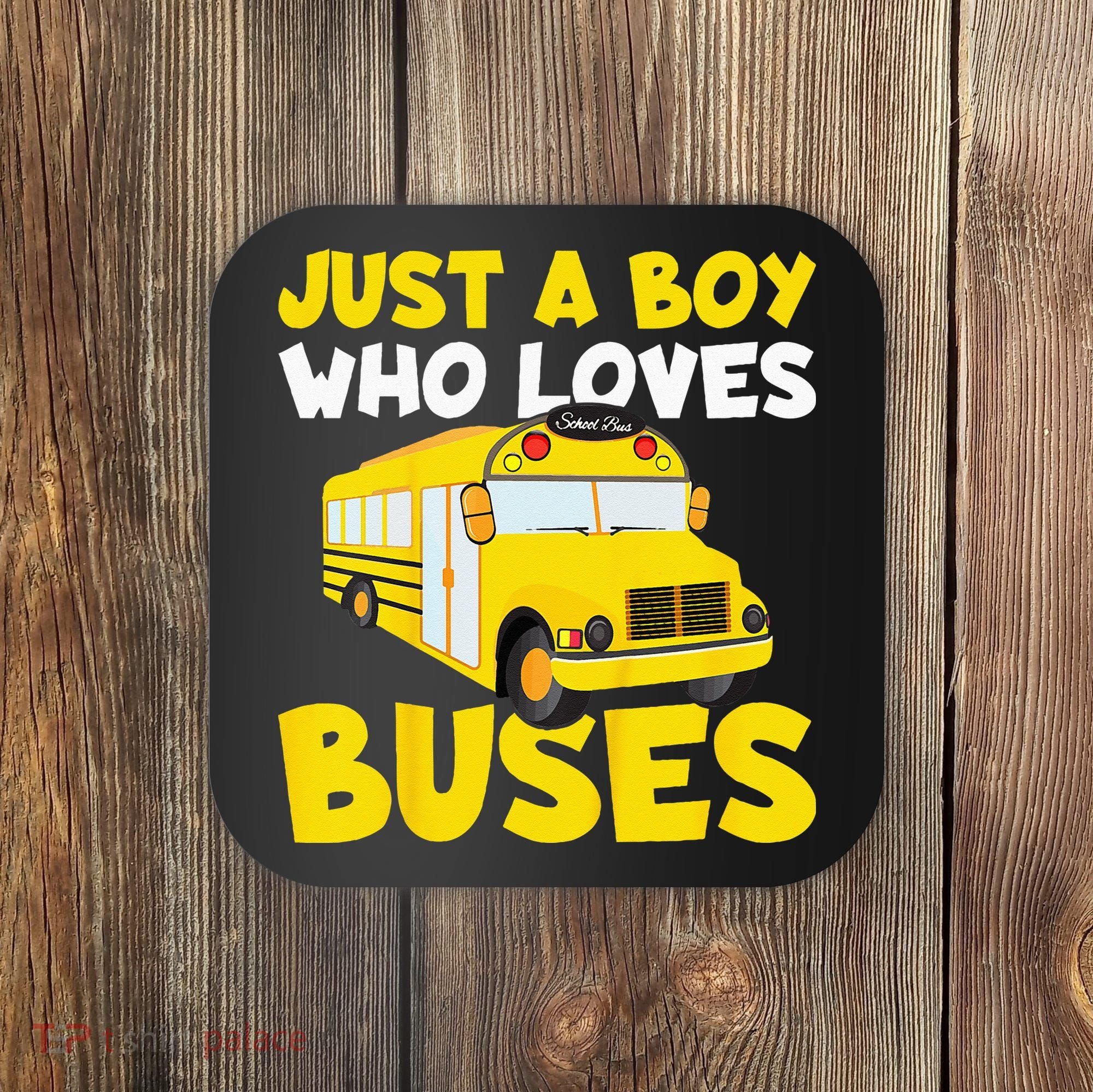 Kids School Bus Costume Just A Boy Who Loves Buses Coaster