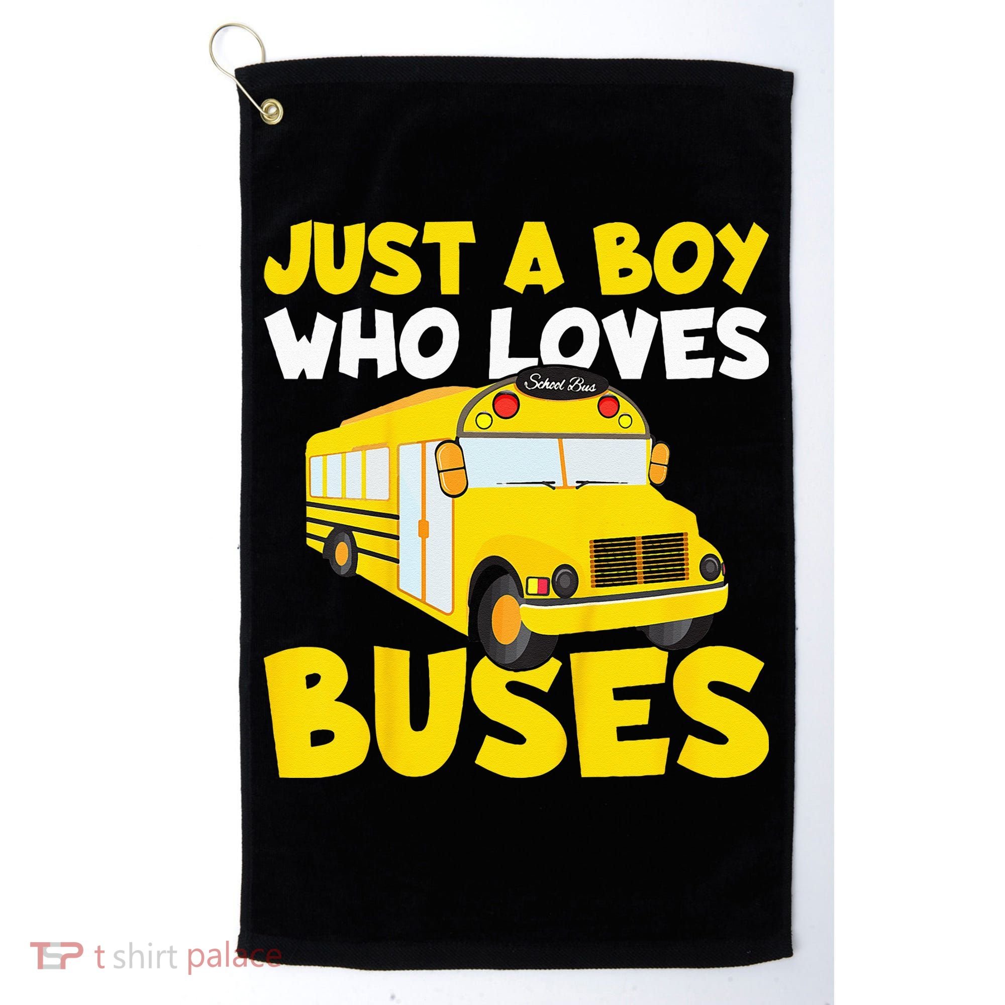 Kids School Bus Costume Just A Boy Who Loves Buses Golf Towel