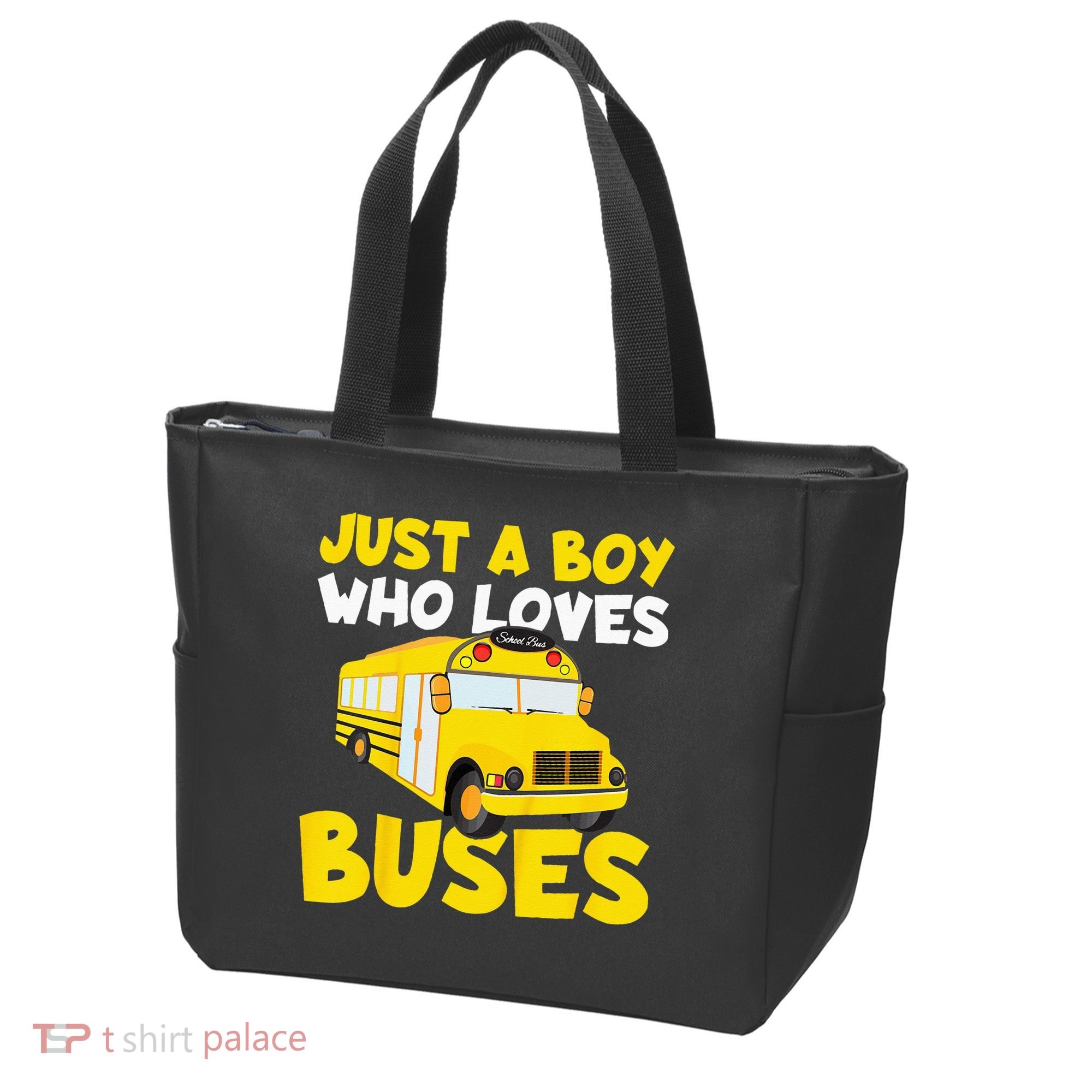 Kids School Bus Costume Just A Boy Who Loves Buses Tote Bag