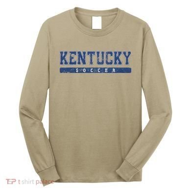 Kentucky Soccer Blue Vintage Text Long Sleeve Shirt