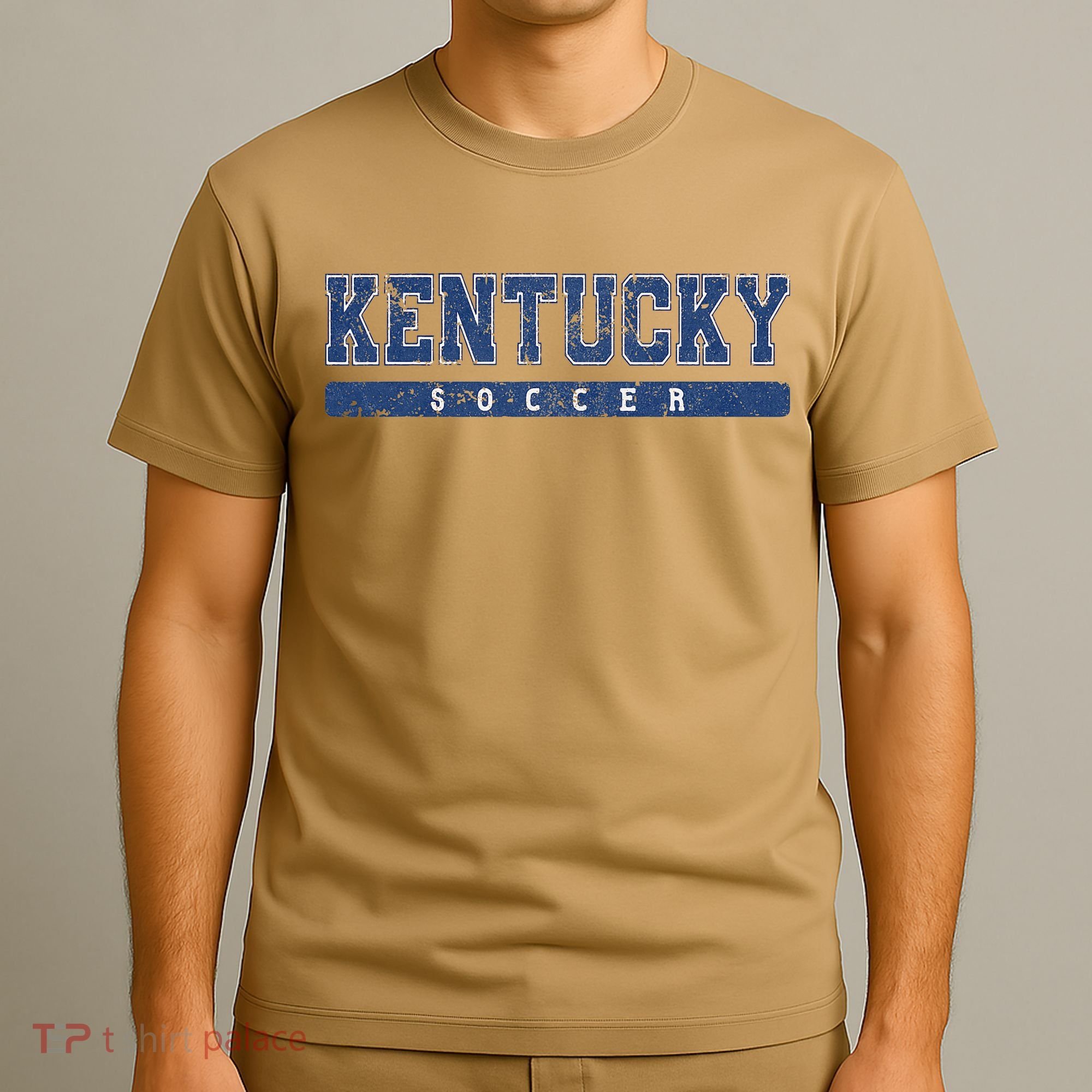 Kentucky Soccer Blue Vintage Text T-Shirt